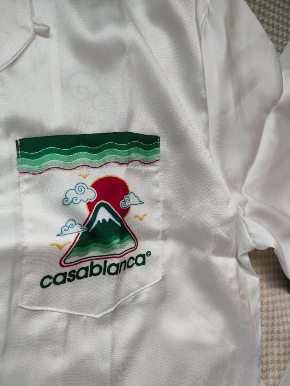 Casablanca White Silk Short-Sleeve Bowling Shirt - Picture 4 of 7